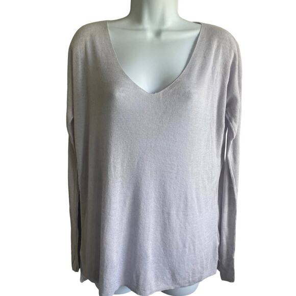 Theory Women Top S Purple Lightweight Oversized‎ Lagenlook Linen Rayon Beachy - Picture 1 of 13